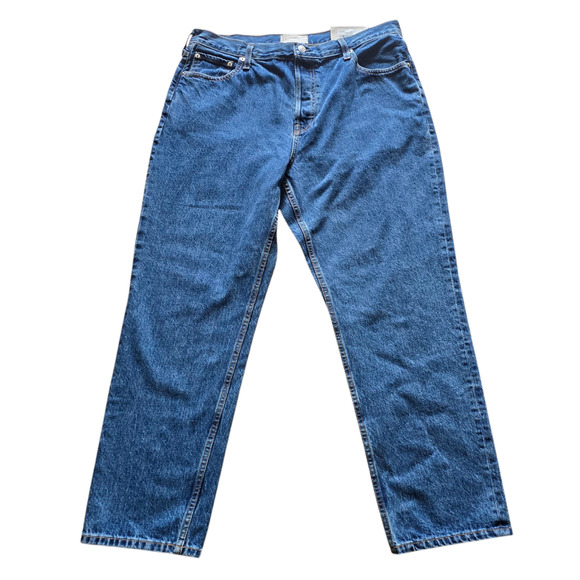 NWT, Everlane 90's Cheeky Jean High Rise Blue, Size 33 Inseam 28.5 - Picture 1 of 10